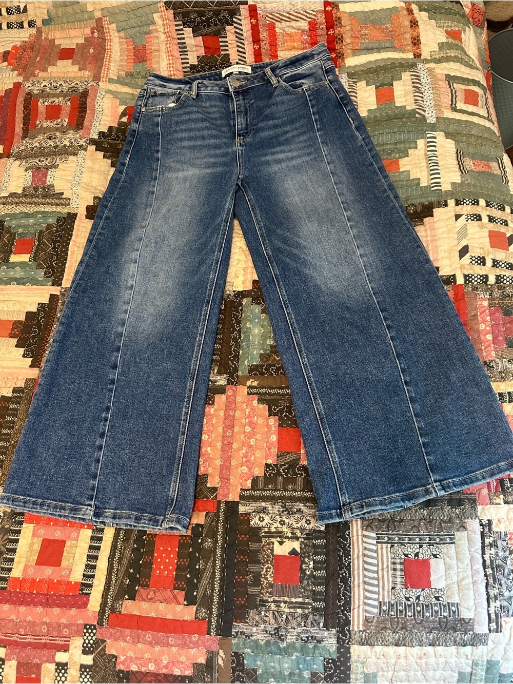 Wide Leg Dark Blue Women's Jeans